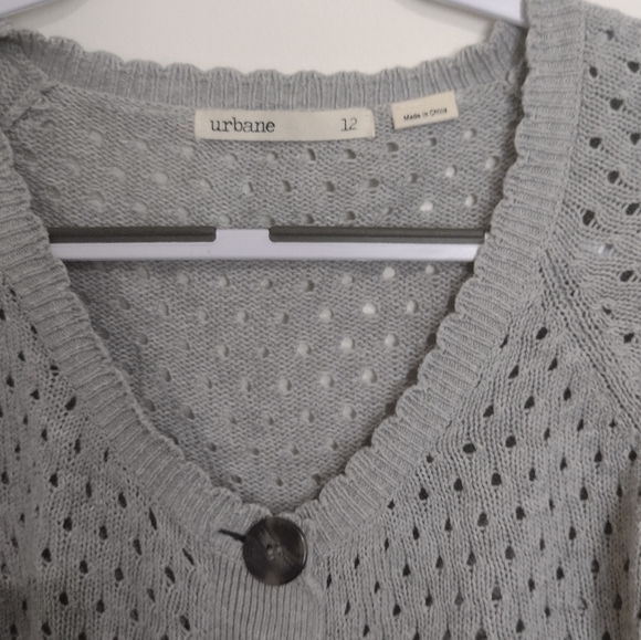 Women's 12 Light grey knit button up cardigan - Picture 2 of 3